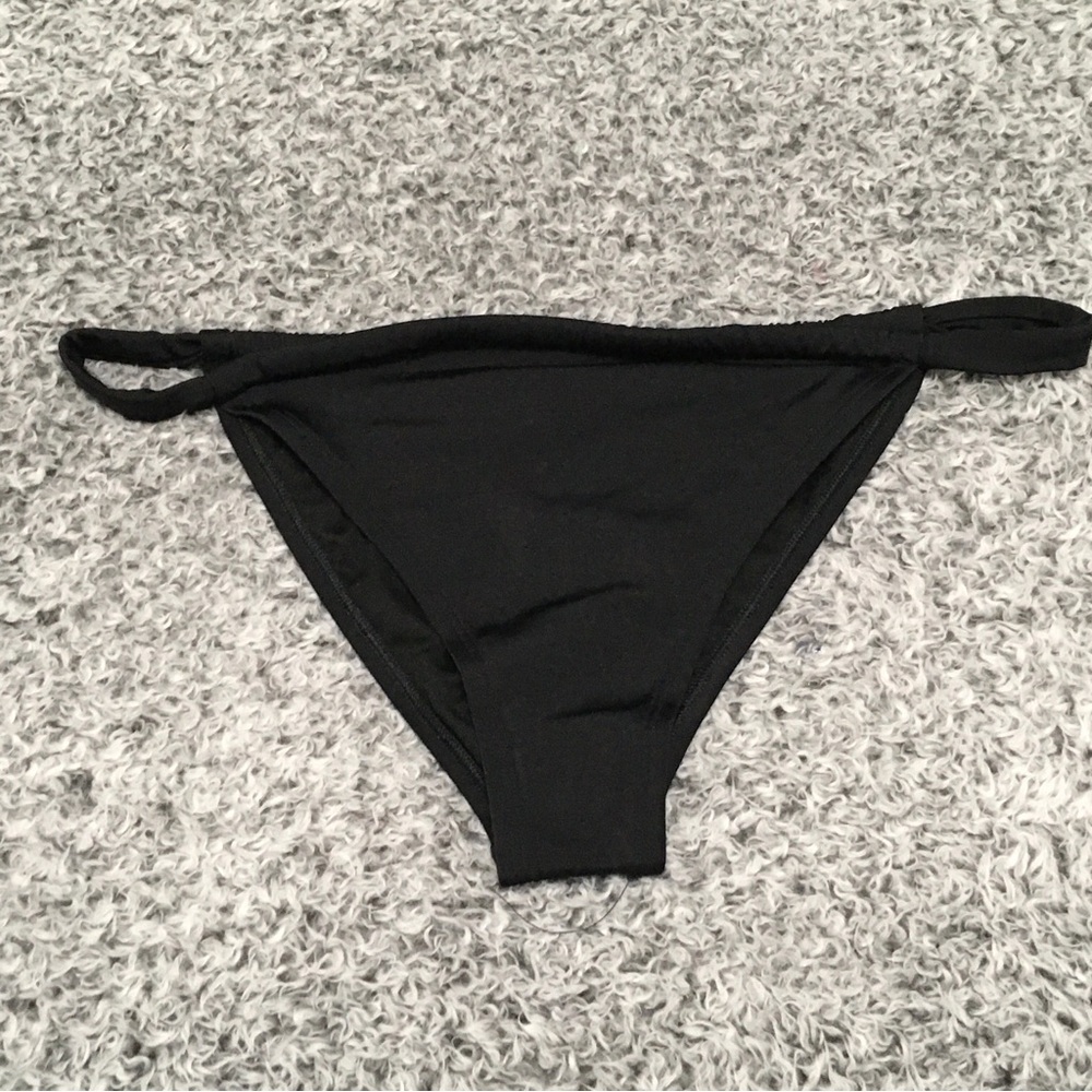 Shade & Shore Womens XL (16) Black Low Rise High Leg Extra Cheeky Bikini Bottom